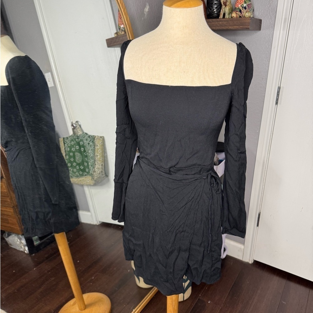 Reformation Elegant Black Long Sleeve Dress